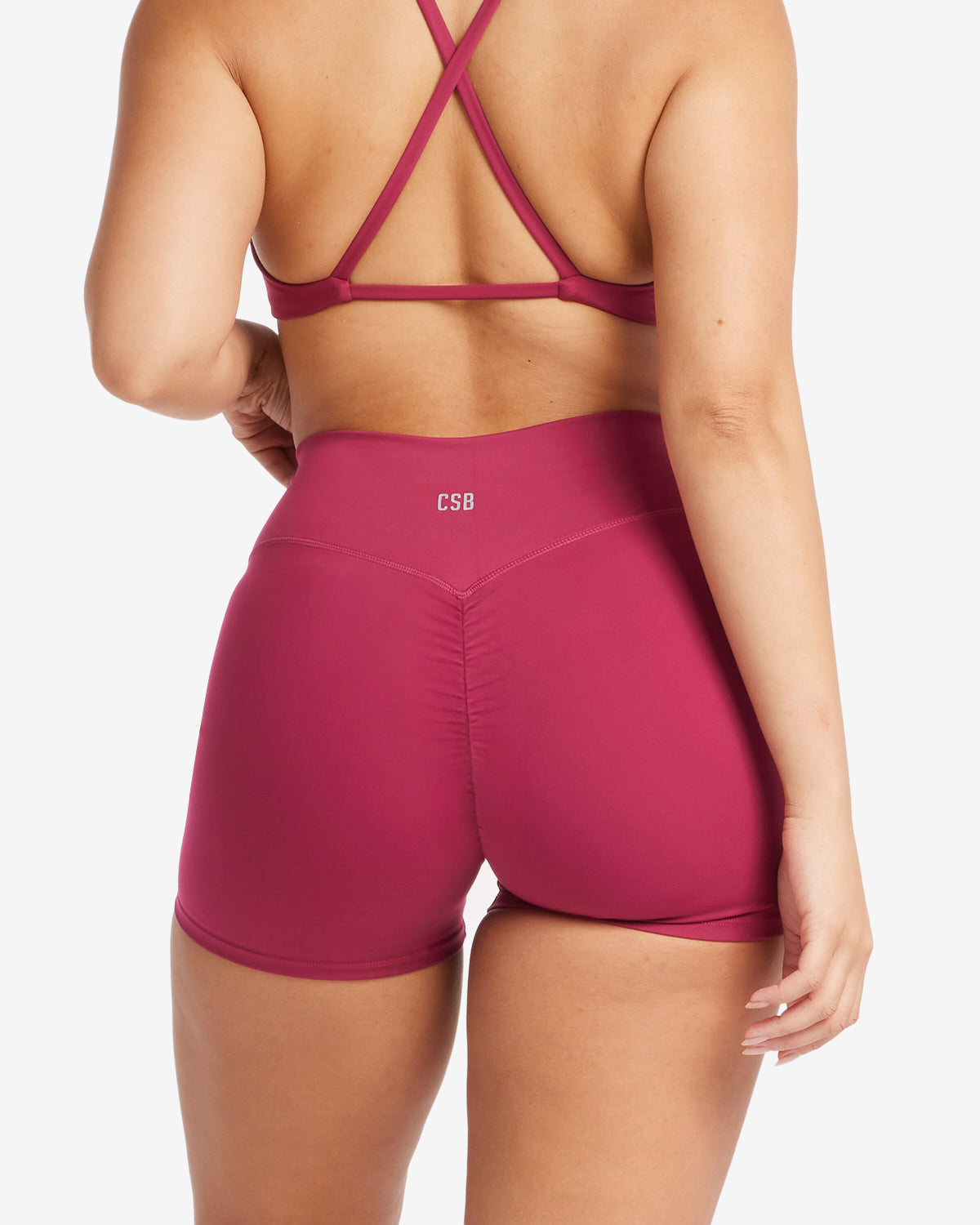 Serenity scrunch shorts 4 berry