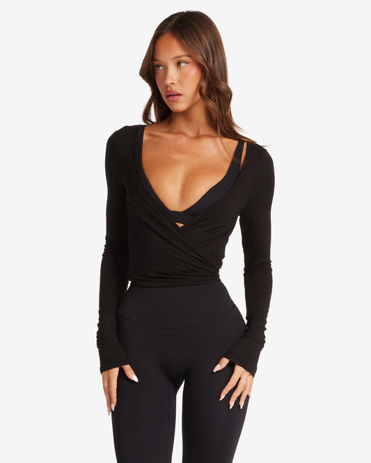 Im ballet wrap top black