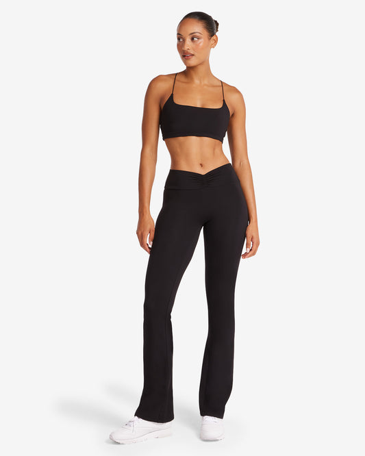 Ruched yoga pant black