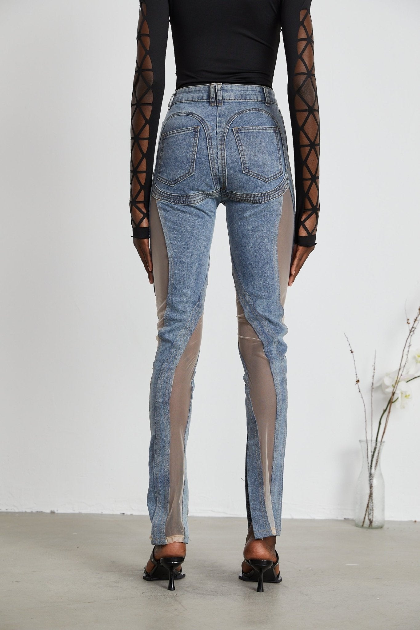 Aélis sheer - panelled jeans - XXS