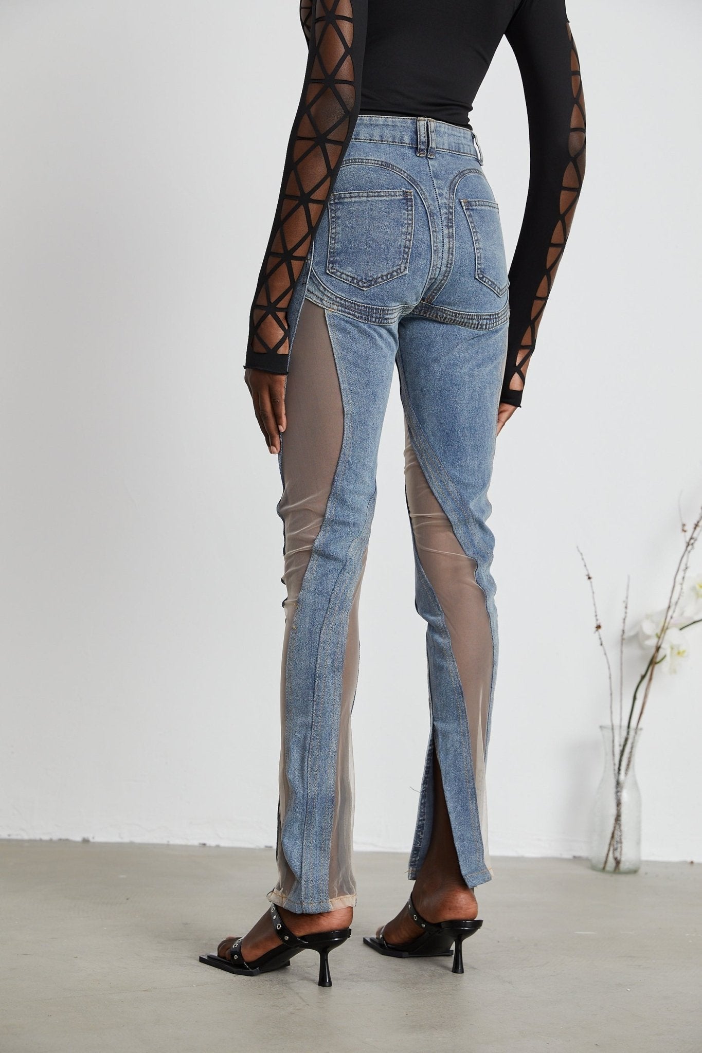 Aélis sheer - panelled jeans - XXS