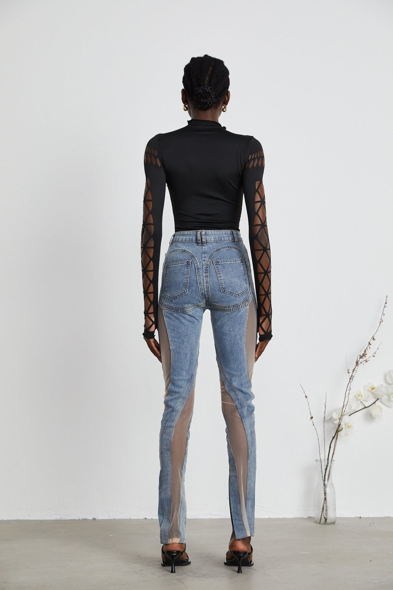 Aélis sheer - panelled jeans - XXS