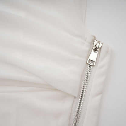 Polished White Chiffon Blouse with a Soft and Relaxed Shape