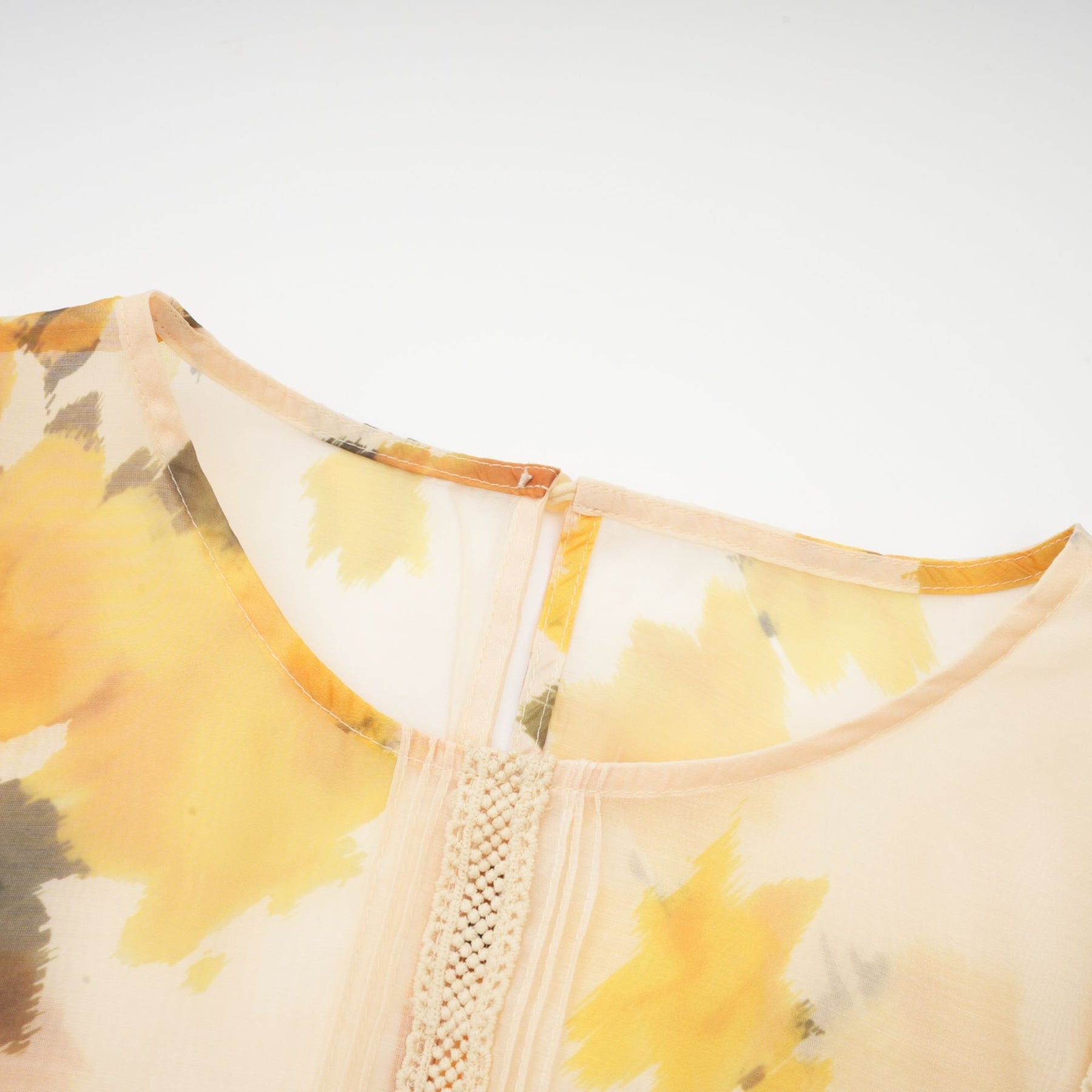 Abstract watercolor blouse with zip detail