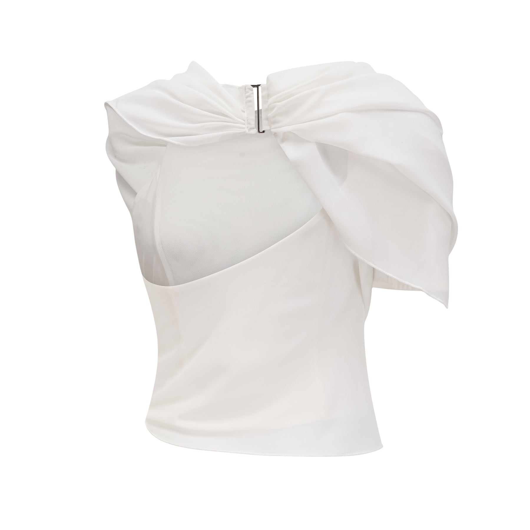 Chiffon Blouse in White with Elegant Flowy Styling